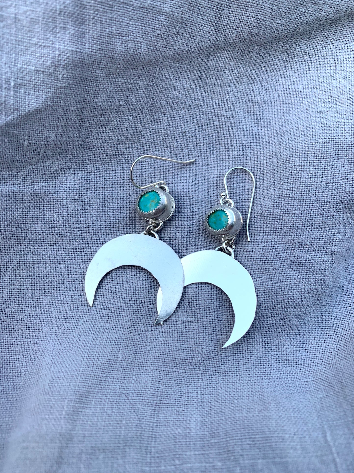Turquoise Crescent Moon Earrings